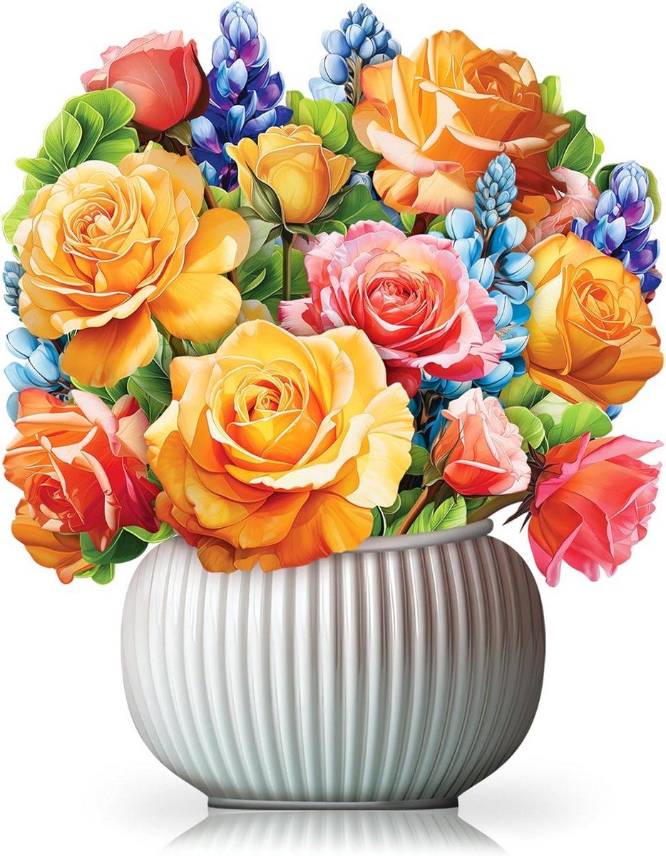3D Pop-up Bloemenkaart Roos - Wenskaart Cadeau voor Verjaardag, Moederdag & Jubileum