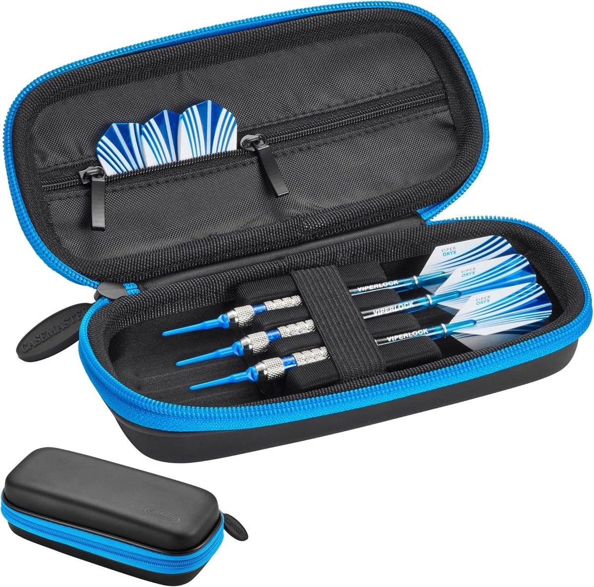 Robuuste Dart Koffer en Portemonnee met Blauwe Rits voor Darts en Accessoires