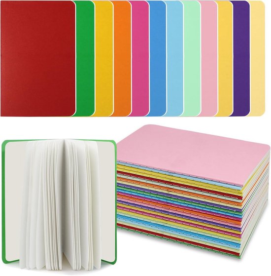 Yarotm A6 Blanco Notitieboek - 48 Stuks Kleine Notitieboekjes 10x14cm - A6 Notitieblok Pocket Notebook - 100g Papier Blanco Pagina's Notitieblok - Diary Kladblok, 6 Kleuren