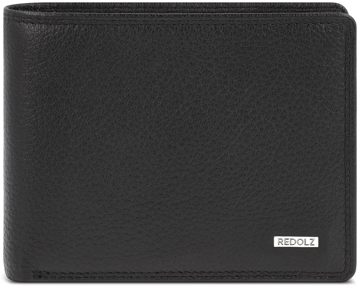 Redolz Leather Essentials QF portemonnee RFID leer 12 cm uitklapbaar - Jongens - Horizontaal - black