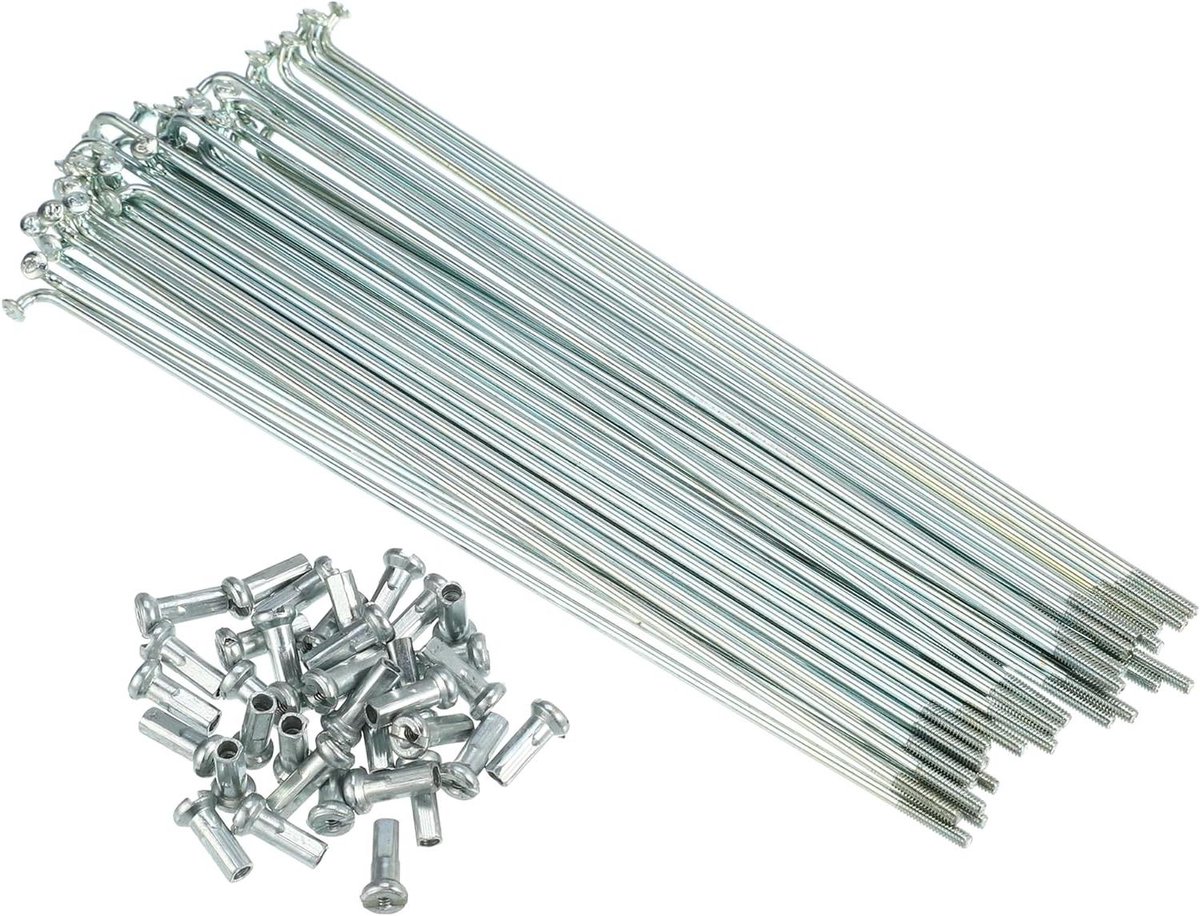 Ronte - Fiets Spaken 14G J Gebogen Staal met Nippels - Set van 36 Stuks