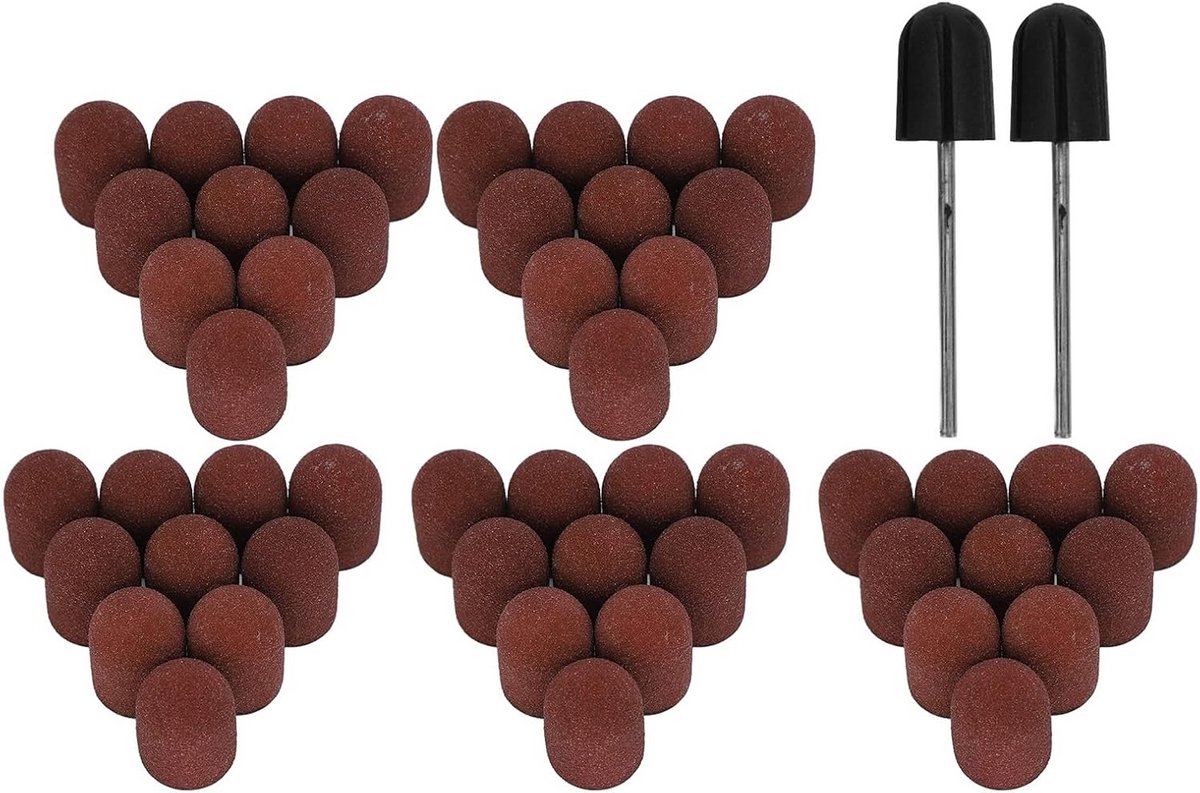 50 stuks schuurdoppen nagelfrees 120# - 15 × 10 mm voor nagelverzorging en polijsten