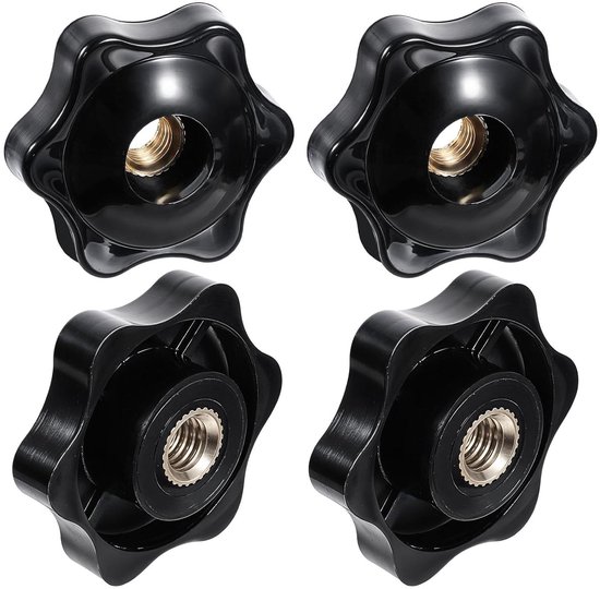 ORTAVA 12 stuks stergreepmoeren M6, kartelschroef buitendiameter 32 mm