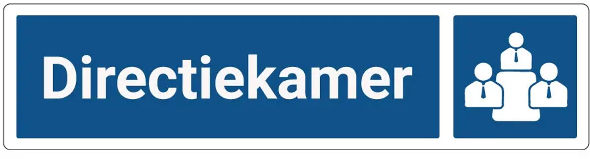 Directiekamer deurbordje met zelfklevende strip | dibond materiaal | 20 x 5 cm