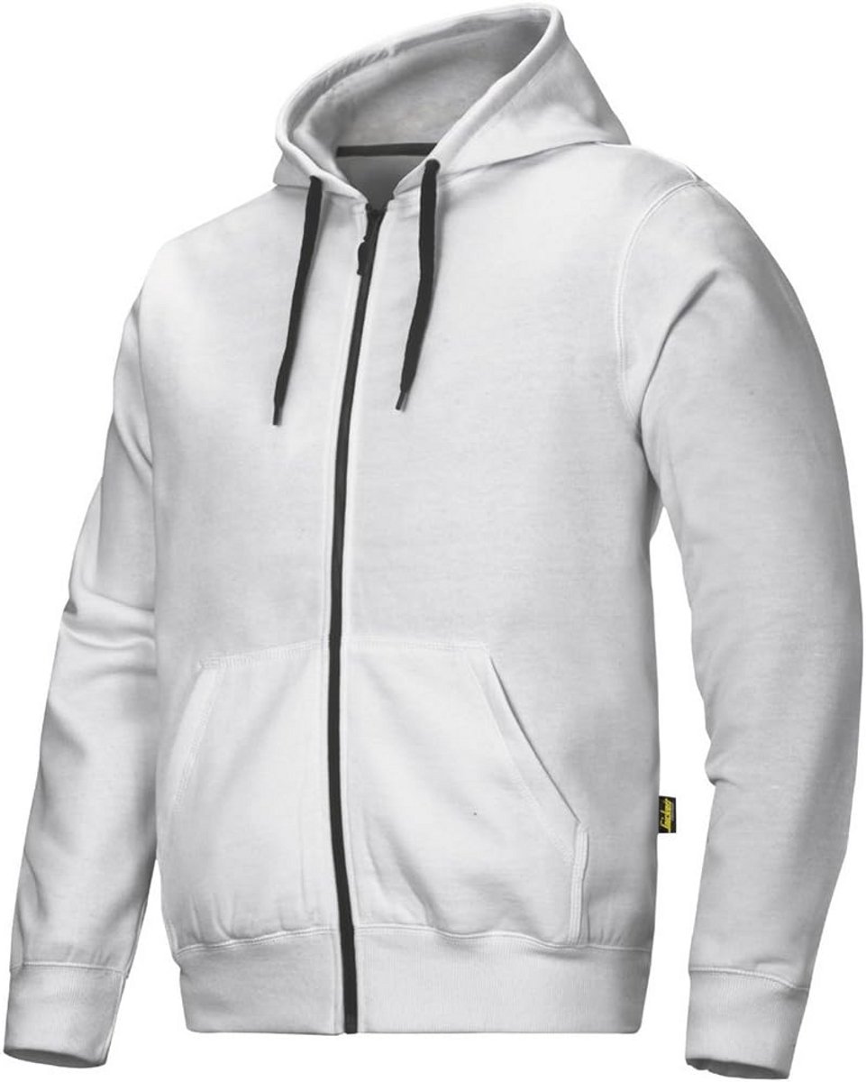 Grijze hoodie met ritssluiting en kangoeroezak, geborstelde binnenkant - Maat L