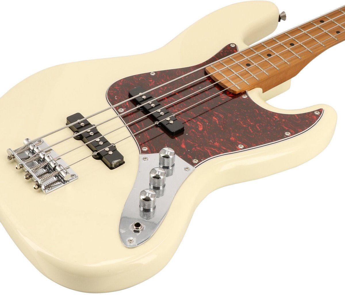 Elektrische basgitaar met gigbag Fazley Sunset Series Jellyfish 4 Olympic White
