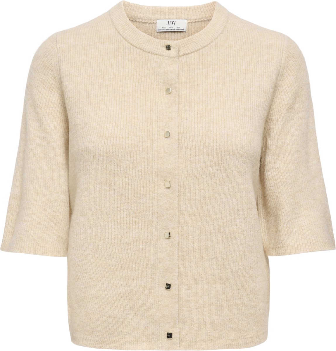 Jacqueline de Yong Vest Jdylumi Life 3/4 On Button Cardigan 15376601 Crème Brûlée Melange Dames Maat - S