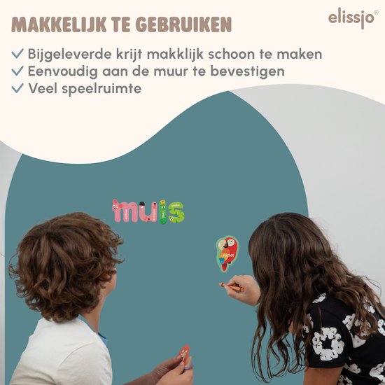 Elissio® Magneticoo Muursticker magnétique 100x80 cm - Sticker magnétique avec fonction tableau noir - Turquoise - Tableau magnétique pour chambre d'enfant - Forme d'arche