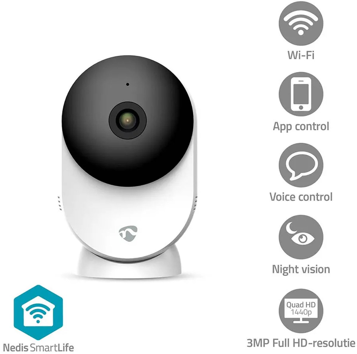 Nedis SmartLife Beveiligingscamera Binnen 3MP Full HD - afbeelding 2