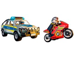 PLAYMOBIL | Heroes d'action | Poursuite Police - Police avec effets lumineux et sonores | speelgoed d'aventure pleins d'action | Pour les enfants à partir de 4 ans | 71875