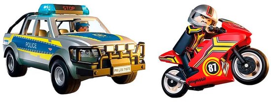 Playmobil achtervolging met politie-ophaaldienst 71875