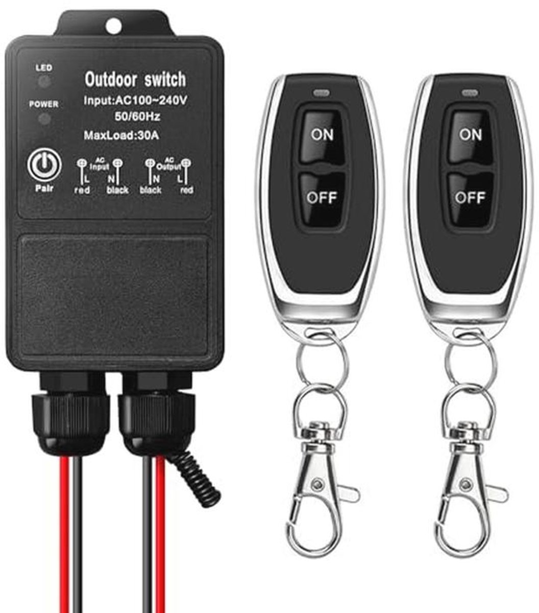 Waterdichte Draadloze Afstandsbediening voor Buiten - 220V 30A Schakelaar met RF Technologie