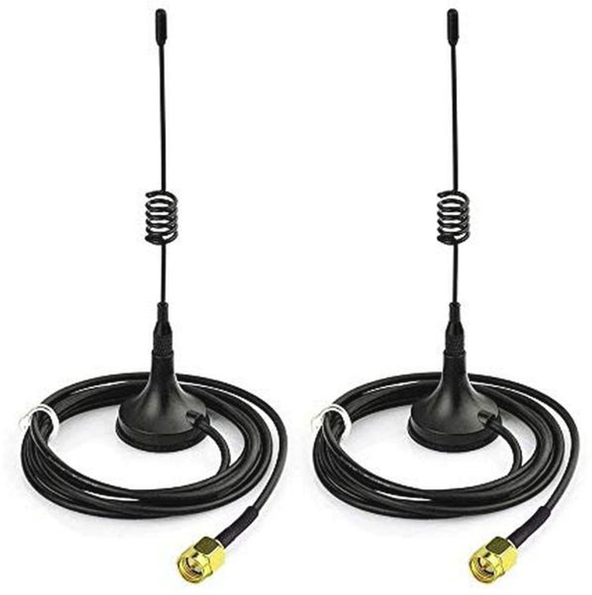 2 Stuks 433MHz Omni Antenne met Magnetische Basis en SMA Plug - 50 Ohm, 5DBI