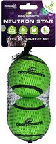 Dog Comets Neutron Star - Ø6 cm - Hondenspeelgoed - Hondenbal - Stuiterende tennisbal - Met pieper - Groen - 3 Stuks