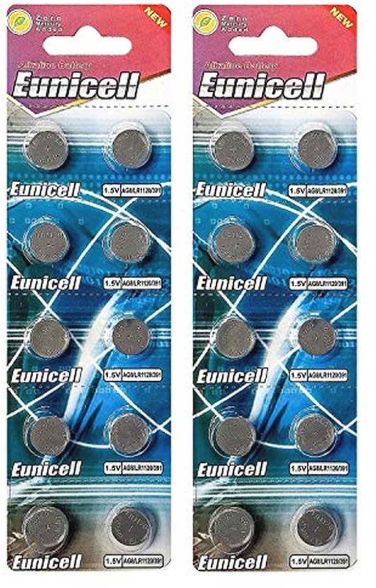 Alkaline knoopcellen AG8 1.5V - 20 Stuks