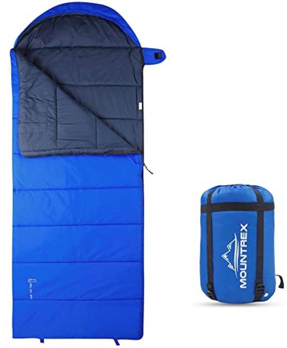 Camping slaapzak - Dekenslaapzak voor 3 seizoenen (-5 °C / +10 °C) - Licht, warm en zacht - Koppelbare slaapzak voor volwassenen