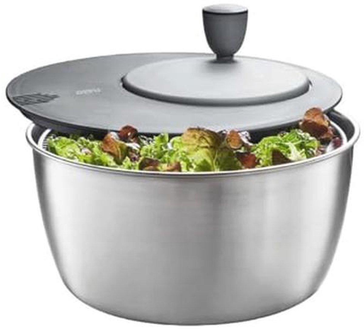 Roestvrijstalen Saladeslinger met Handvat - 24 cm, 3L, Vaatwasmachinebestendig