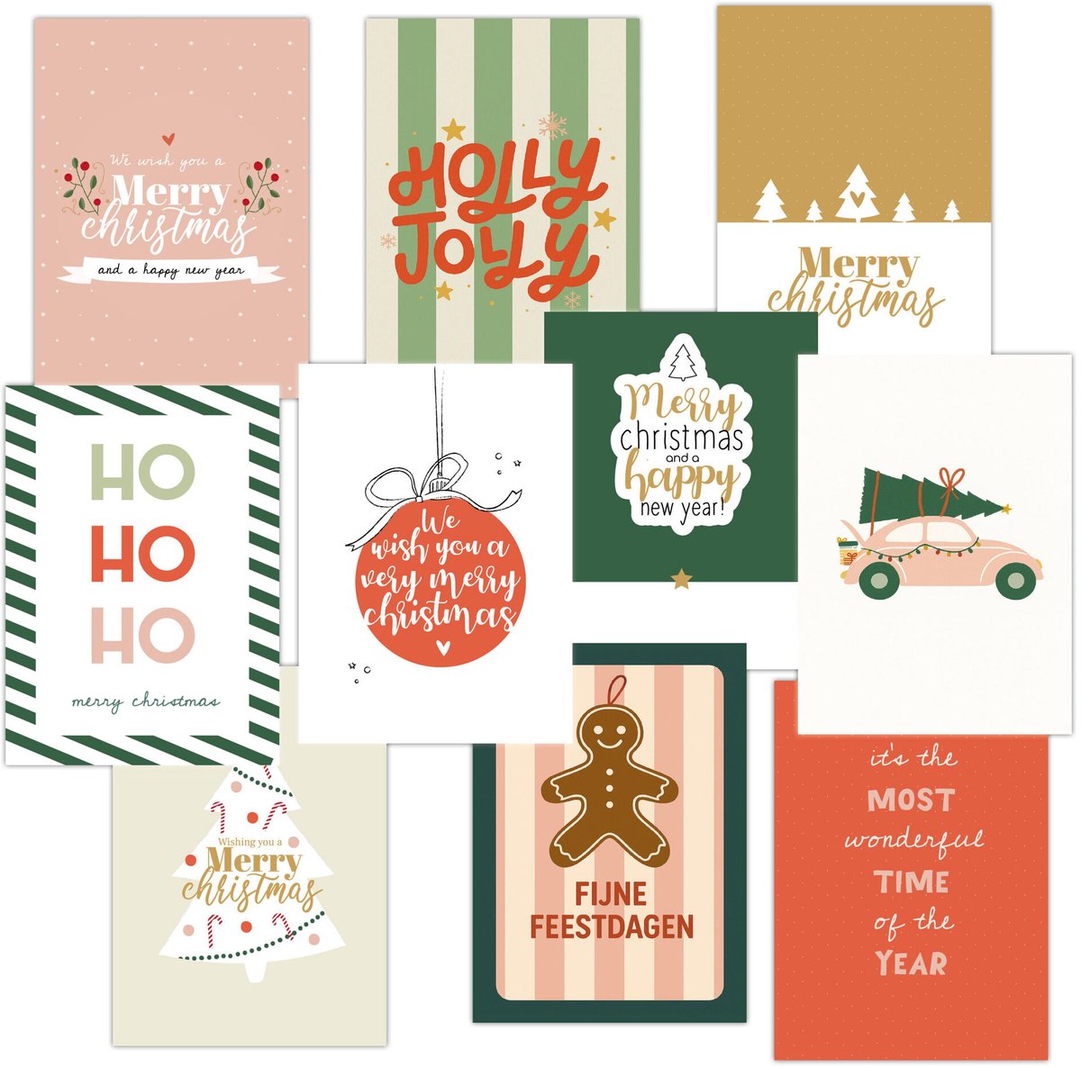Fyllbooks Kerstkaarten set - 10 stuks