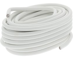 Q-Link Coax Kabel - Professionele Coaxkabel Klasse A - Kabel Keur Gekeurd Materiaal - 75 Ohm Impedantie - Doorsnede Ø7 mm² - Zonder Connector - Lengte 50 Meter - Kleur Wit