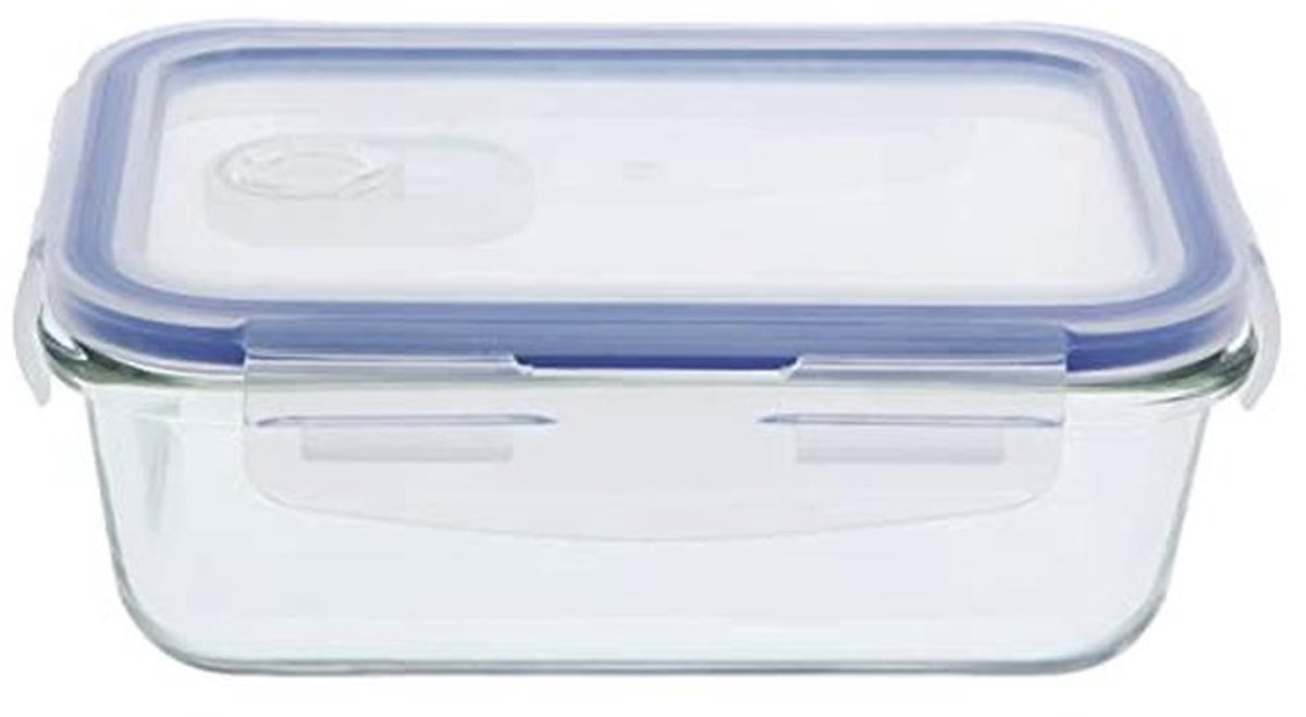 Luchtdichte Glazen Container voor Levensmiddelen - 570 ml - Geschikt voor Magnetron, Oven, Vriezer en Vaatwasser