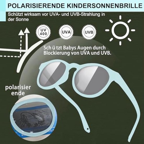 Babyzonnebril 100% UV-bescherming voor Pasgeborenen - Verstelbare Riem en Brillenbox - Voor Jongens en Meisjes — afbeelding 4
