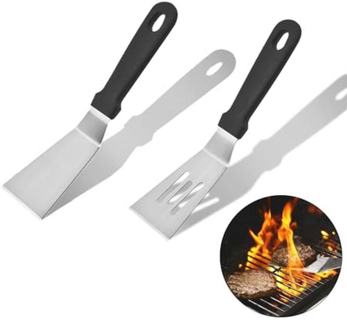 Mini serveerspatelset van roestvrij staal - 2 stuks voor koken en bakken