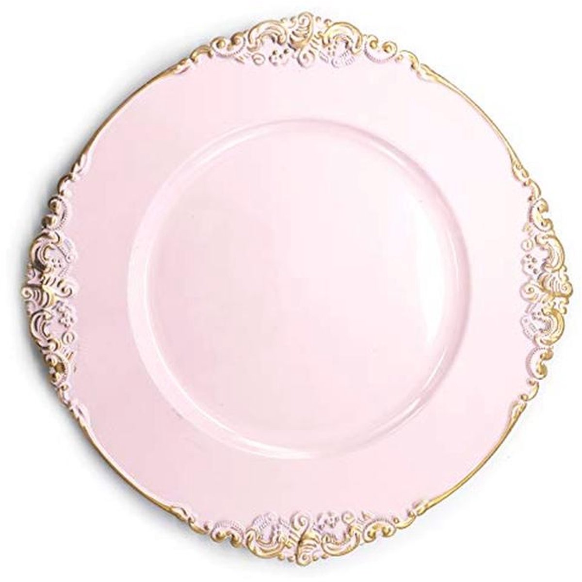 Zware Kwaliteit 13-Inch Ronde Oplader Platen - 6-Pack in Bloemen Roze