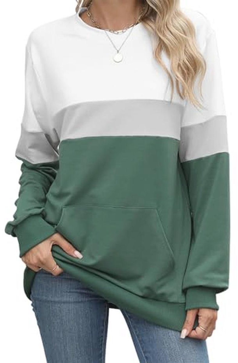 Sweatshirt Dames Zonder Capuchon Ronde Hals Lange Mouwen Casual Herfst