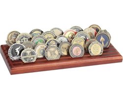 Militaire Challenge Coins Display Houder van Hout voor 42 Munten - Elegante 6-rijen Stand