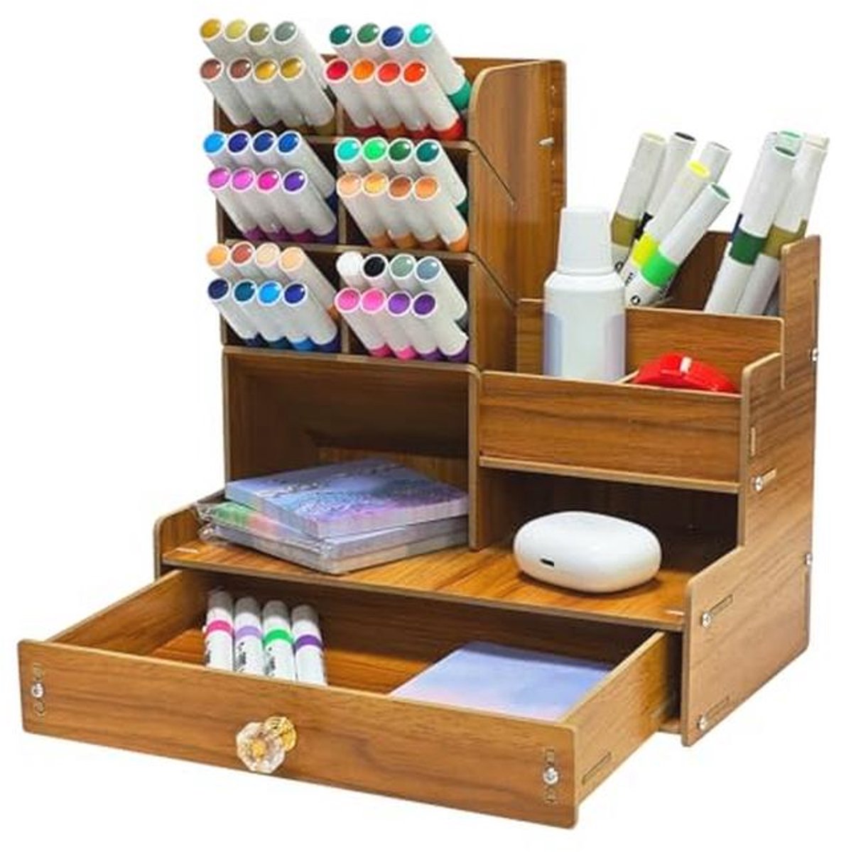 Houten Bureau Organizer DIY Desktop - Kersenhout kleur