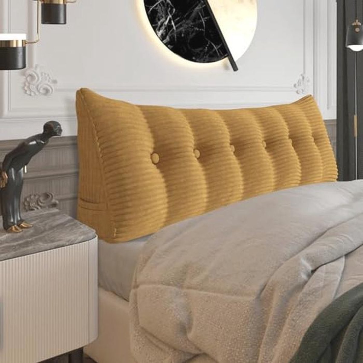 Dik Rugkussen en Leeskussen voor Bed en Bank - Driehoekig Ontwerp voor Comfortabele Ondersteuning - Perfect voor Herfst en Winter