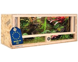 Houten Terrarium 100x40x40 cm met Frontventilatie en Geïntegreerde Hygrometer voor Reptielen en Amfibieën
