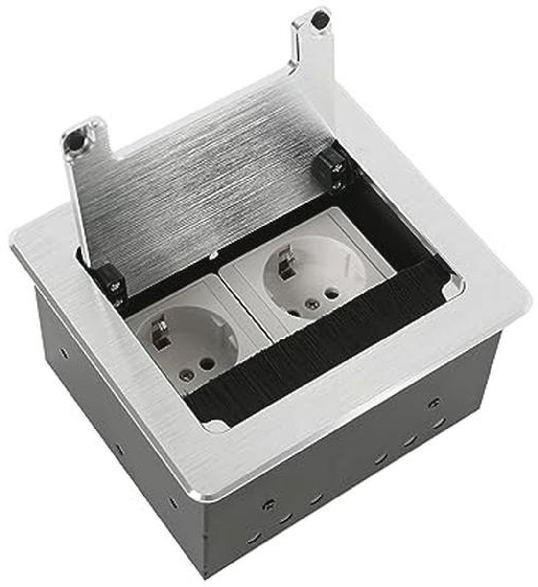 Vloerstopcontact 2-voudig naar 4-voudig, waterdicht, aluminium, voor kantoor en thuis