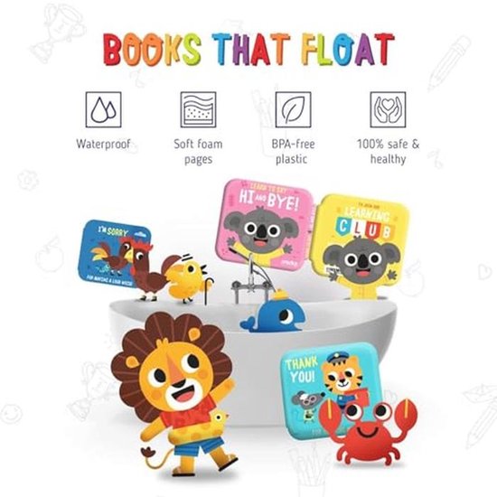 Babybadboeken - 4 waterdichte en zwevende babyboeken voor educatief badplezier — afbeelding 2