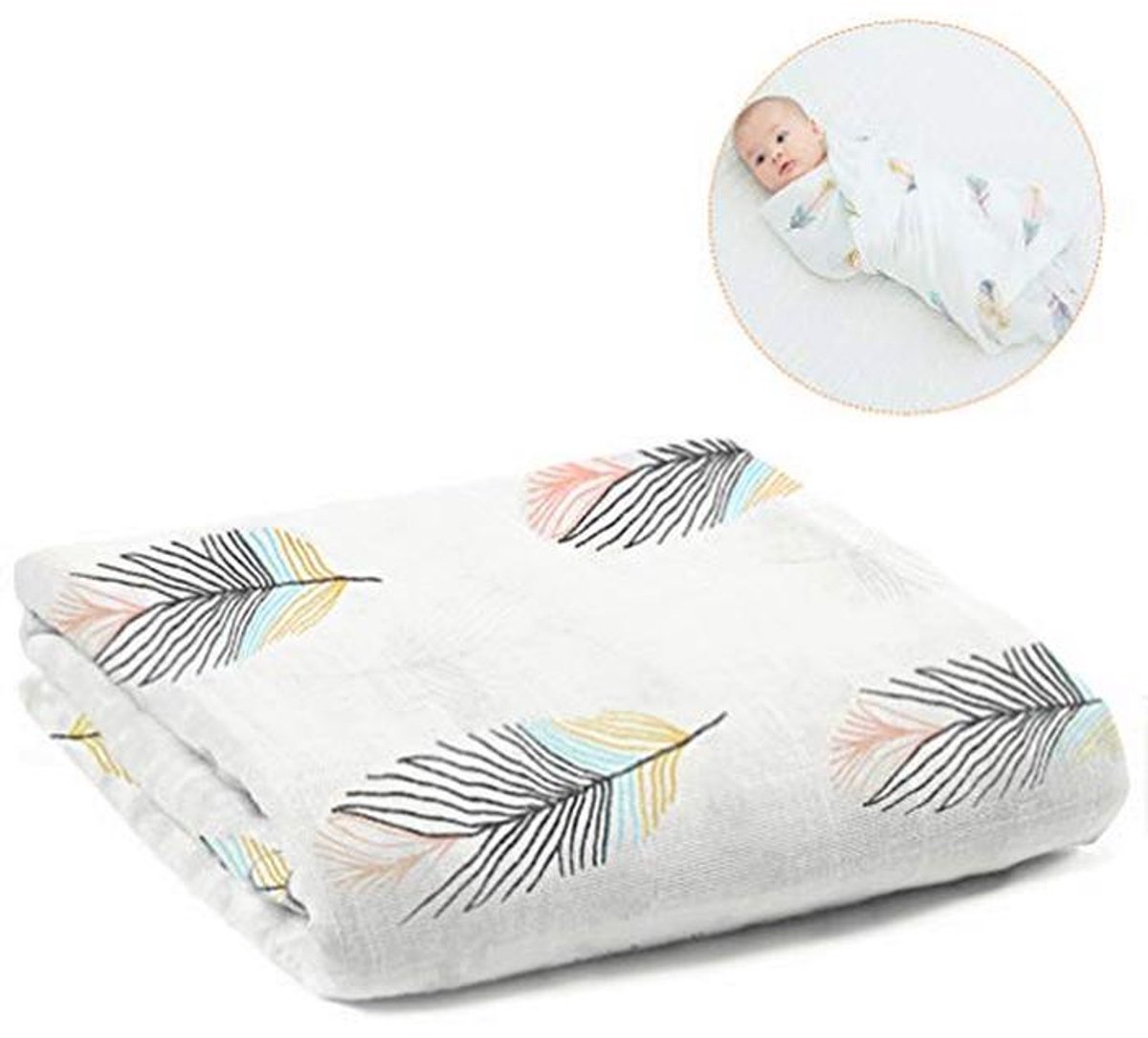 Zachte Biologisch Katoenen Baby Washandjes - 120x110 cm - Multifunctionele Mousseline Handdoek voor Pasgeboren Baby's