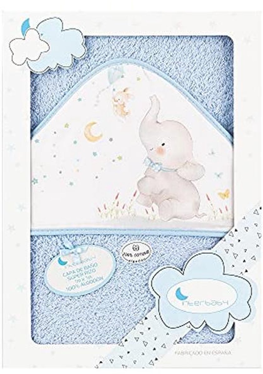Baby Badcape met Capuchon - Zachte Katoenen Badstof in Olifant Design
