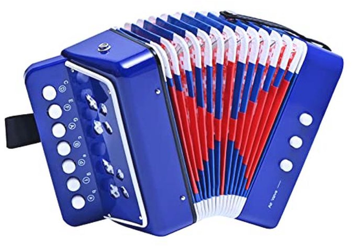Accordeon voor Kinderen - 10 Toetsen Mini Muziekinstrument in Blauw