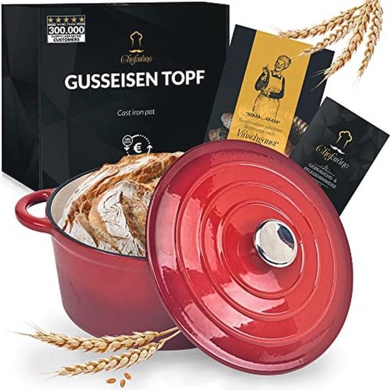 KADAX Gietijzeren pan 30 cm, pan van gietijzer, geschikt voor inductie