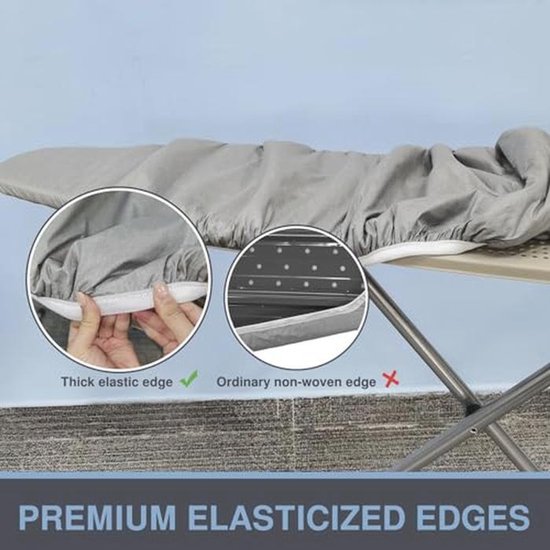 Smart&Gentle Tijdbesparende Strijkplank Hoes – Hitte & Stoom reflecterend - 100% Katoenen bovenlaag ÖKO-Tex getest tegen schadelijke stoffen – 3 klemmen voor perfecte fit - 120x40cm Smart&Gentle Tijdbesparende Strijkplank Hoes – Hitte & Stoom reflecterend - 100% Katoenen bovenlaag ÖKO-Tex getest tegen schadelijke stoffen – 3 klemmen voor perfecte fit - 120x40cm
