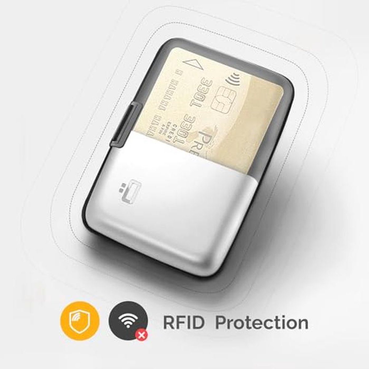 Compact Aluminium Kaart Houder met RFID Bescherming en Moderne Carbon Effect