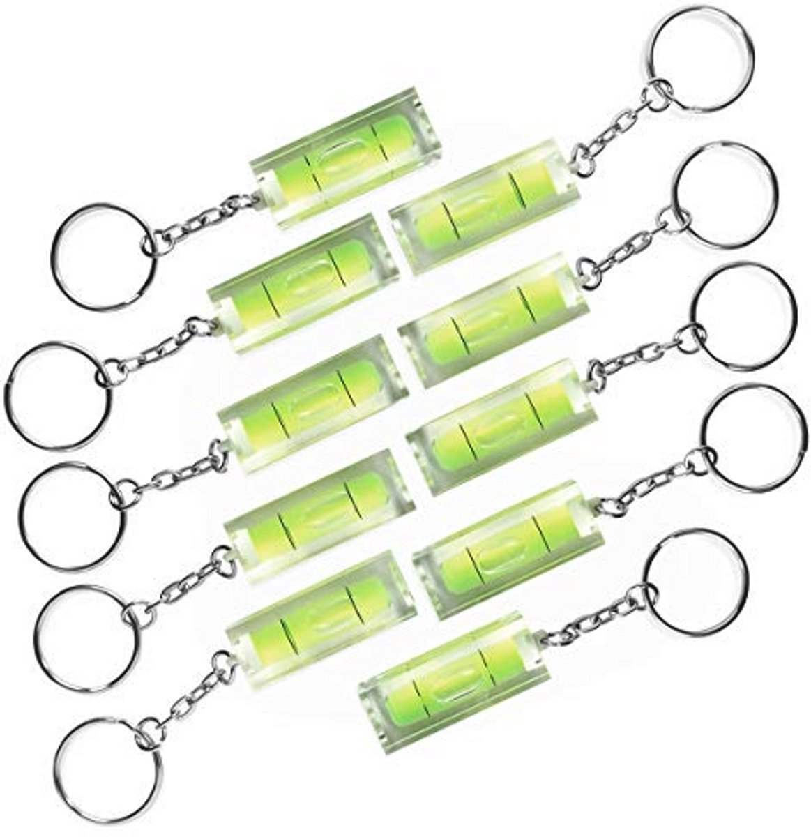 10 x Mini Waterpas met Sleutelhanger - Perfect voor Thuis en Onderweg