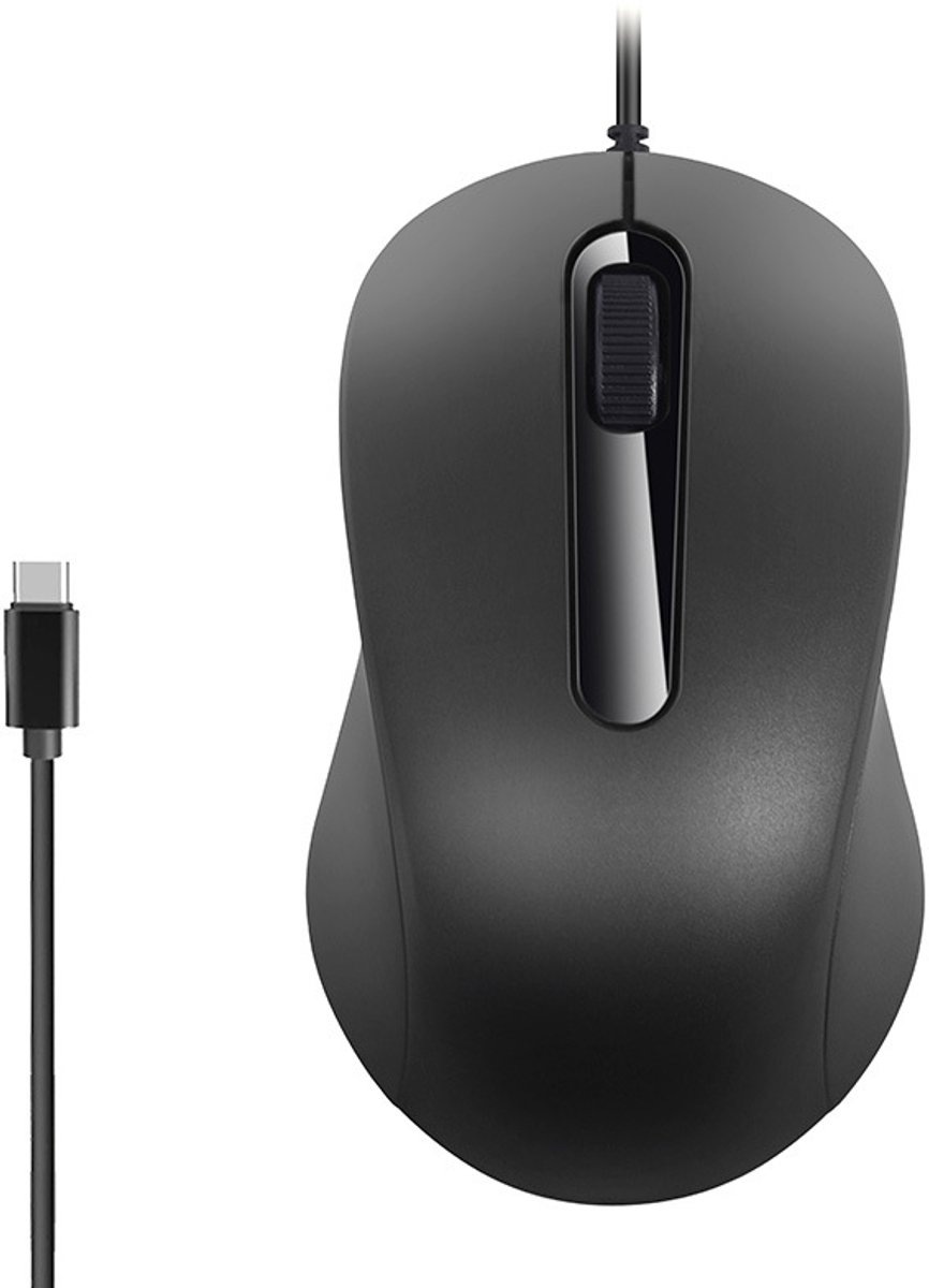Type-C bedrade muis voor mobiele telefoons, laptops, tablets en smartphones (zwart)