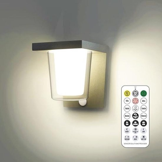 Brig Stallamp Zwart met bewegingssensor LED