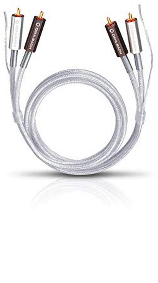 Eersteklas Stereo Phono RCA-kabel Set voor Platenspeler en Versterker - 2 m - Zilver
