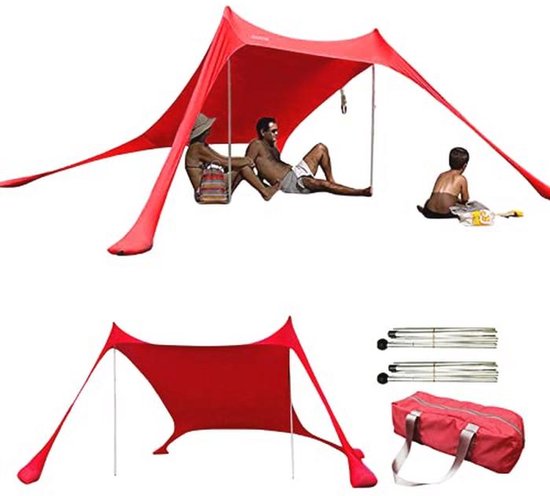 Draagbare Strandtent met UV-bescherming en Zandankers - Perfect voor Camping en Strand van Merkloos — afbeelding 5