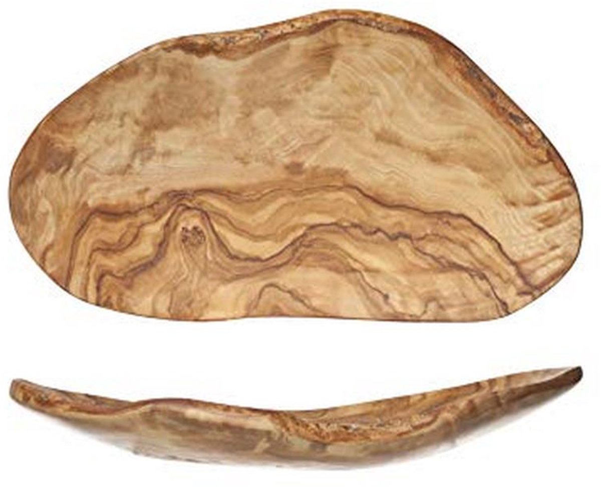 Fruitschaal van olijfhout - Organisch - 23-28 cm x 10-16 cm, bruin