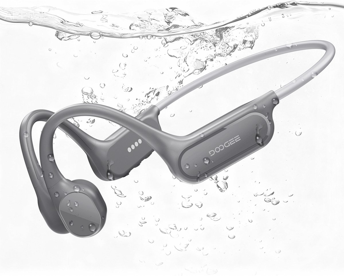 DOOGEE BoneBeat SwimLite - Botgeleidingsoortelefoons - IP68 waterdichte zwemoortelefoons - 10 uur - Sportief hardlopen - Draadloze Bluetooth 5.4 open-ear hoofdtelefoon - Met 32 GB MP3 dual mode - Geschikt voor fietsen, onderwaterzwemmen, fitness