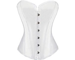 Elegant Zwart Satijnen Korset Top voor Dames - Getailleerde Bustier met Binnenkorset