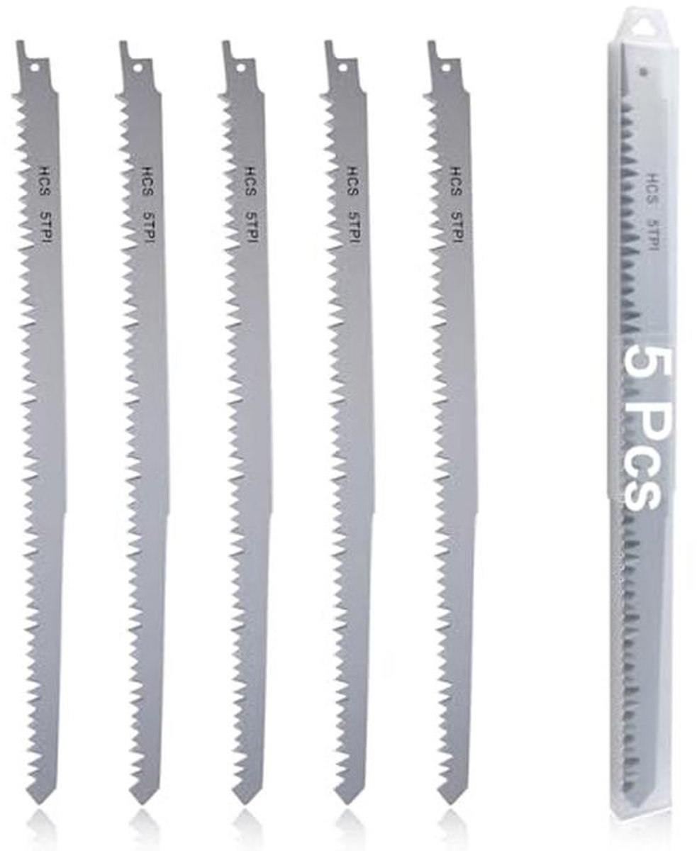 Houtsnede Reciprocityzaagbladen 12 Inch - 5 Stuks - Hout en PVC Snijden