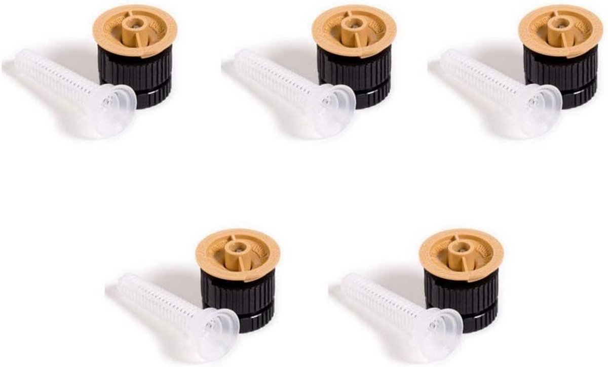 Set van 5 Verstelbare Sproeikop Nozzles voor Beregening met Hoekinstelling en Bereik tot 5.4m
